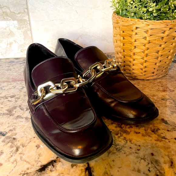 Zara Low heel penny loafers with faux patent leather - Picture 1 of 7